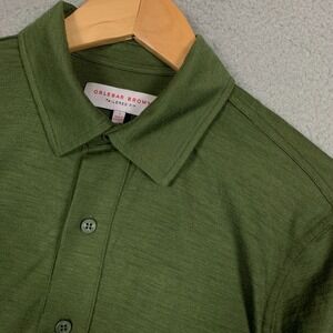 Orlebar Brown Merino Sebastian Polo Shirt Mens Small Olive Tailored Fit $440